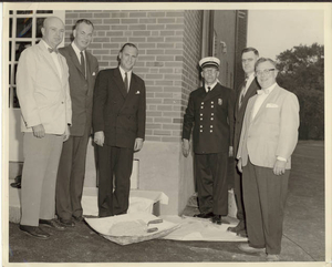 Placing of stone from Reading, England into foundation of Fire Station #2