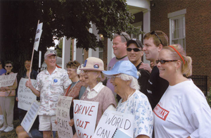 Falmouth anti-war figil in front of main Falmouth Post Office