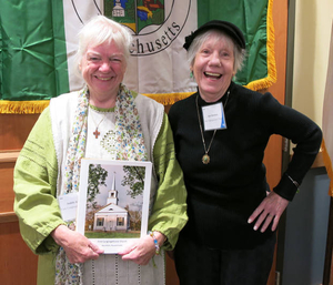 Judith Johnson and Jane Bowman at the Marshfield Mass. Memories Road Show