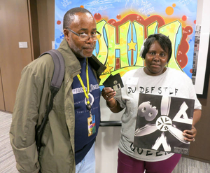 Stephanie Langford at the "Show 'Em Whatcha Got" Mass. Memories Road Show: The Hip-Hop Edition