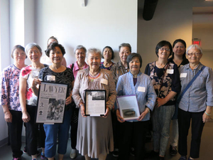 Residents and board members of the Castle Square Tenants Organization at the Chinese American Experiences Mass. Memories Road Show