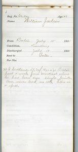 Tewksbury Almshouse Intake Record: Jackson, William