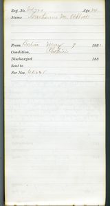 Tewksbury Almshouse Intake Record: Abbott, Catherine M.