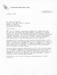 Letter to Mr. Patrick D'Addario from Robert E. Quinn