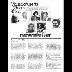 Massachusetts Black Caucus newsletter, September - October 1976.