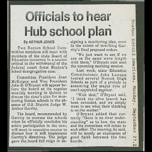 Officials to hear Hub school plan.