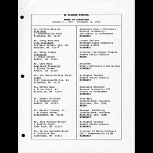 1992 board of directors documents