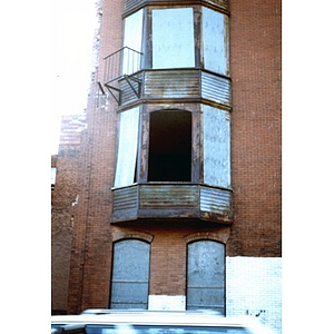 Abandoned brick building in Boston's South End.