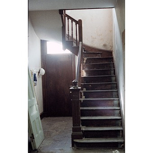 View of a staircase in the former church that is being rehabilitated into a cultural center.