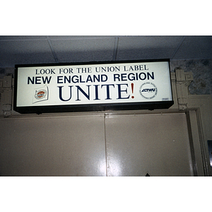 Union of Needle Industrial and Textile Employees sign