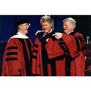 Bill Clinton being hooded by Senator Ted Kennedy