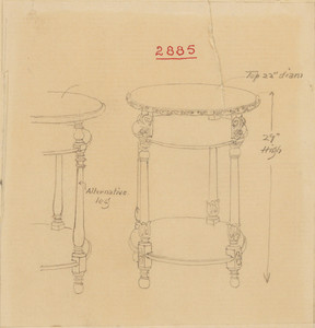 Round Table with Two Shelves