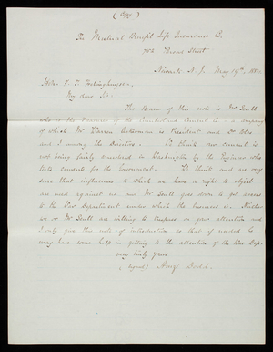 Amzi Dodd to [Frederick] T. Frelinghuysen, May 19, 1884, copy