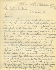 Letter from Benjamin Smith Lyman to John R. Neison