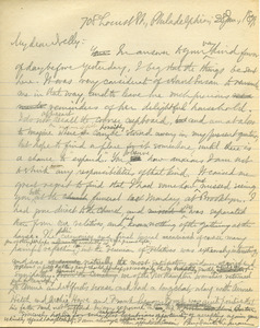 Letter from Benjamin Smith Lyman to Nelly Goodwin