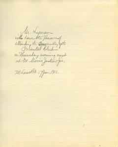 Letter from Benjamin Smith Lyman to the Oriental Club