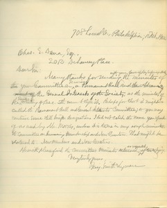 Letter from Benjamin Smith Lyman to Charles E. Dana