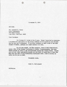 Letter from Mark H. McCormack to Leonard D. Henry