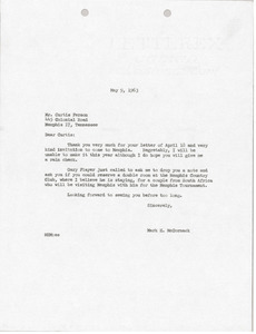 Letter from Mark H. McCormack to Curtis Person