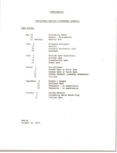 Provisional British tournament schedule