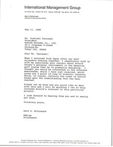 Letter from Mark H. McCormack to Yoshiaki Tsutsumi