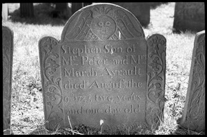 Gravestone of Stephen Ayrault (1745), Wethersfield Village Cemetery