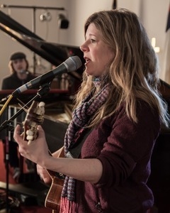 Dar Williams, performing on guitar at the First Congregational Church in Wellfleet