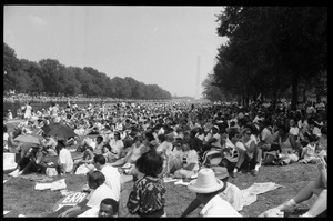 View of the crowd on the National Mall, 25th Anniversary of the March on Washington