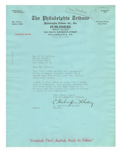 Letter from E. Washington Rhodes to W. E. B. Du Bois