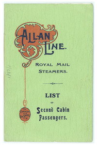 Allan Line. List of second cabin passengers