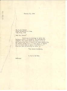 Letter from W. E. B. Du Bois to E. B. Reuter