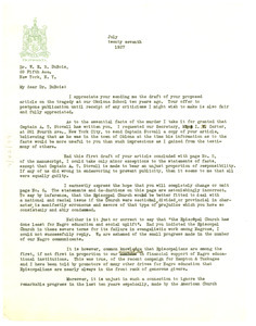 Letter from the American Church Institute for Negroes to W. E. B. Du Bois