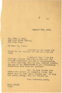 Letter from W. E. B. Du Bois to Nail &Parker Real Estate