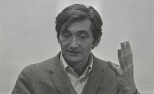 Howard Zinn at tenure protest meeting for Edgar Bottome