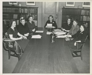 Mrs. H. Lawrence Bogert, Jr. and six women having a meeting