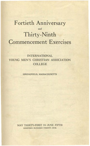 Springfield College Commencement program (1925)