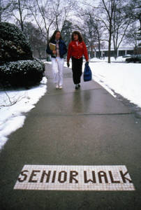 Walking down the senior walk