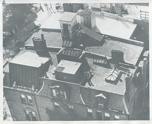 View of rooftop at corner of Arlington Street and Newbury Street