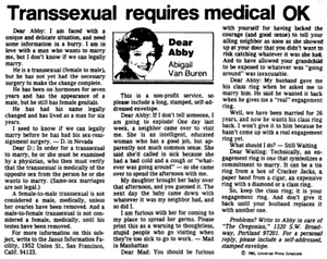 Transsexual Requires Medical OK