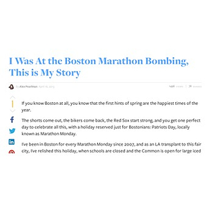 I Was At the Boston Marathon Bombing, This is My Story