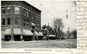 Main Street looking north, Reading, MA