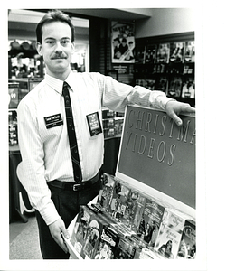 John Leite, manager of Record Town in Pheasant Lane Mall