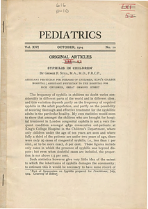 Syphilis in Children