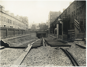 Pleasant Street incline, laying ties