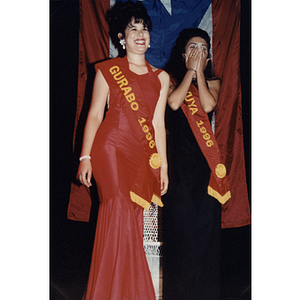 Yaritza Gonzalez and Chamley Toro wearing sashes at the 1996 Festival Puertorriqueño