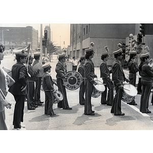 The percussion section of the South Bronx Kids marching band