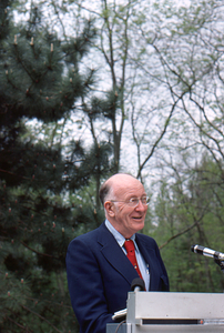 Rev. Thomas John Carlisle delivering invocation and poetry reading at Hopkins Forest Farm Museum opening