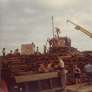 Bicentennial bonfire at Plains Park, 1976