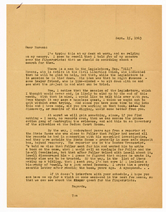 Tom O'Connor correspondence with Norman T. diGiovanni, 1963-1965