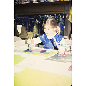 Girl working on an art project
